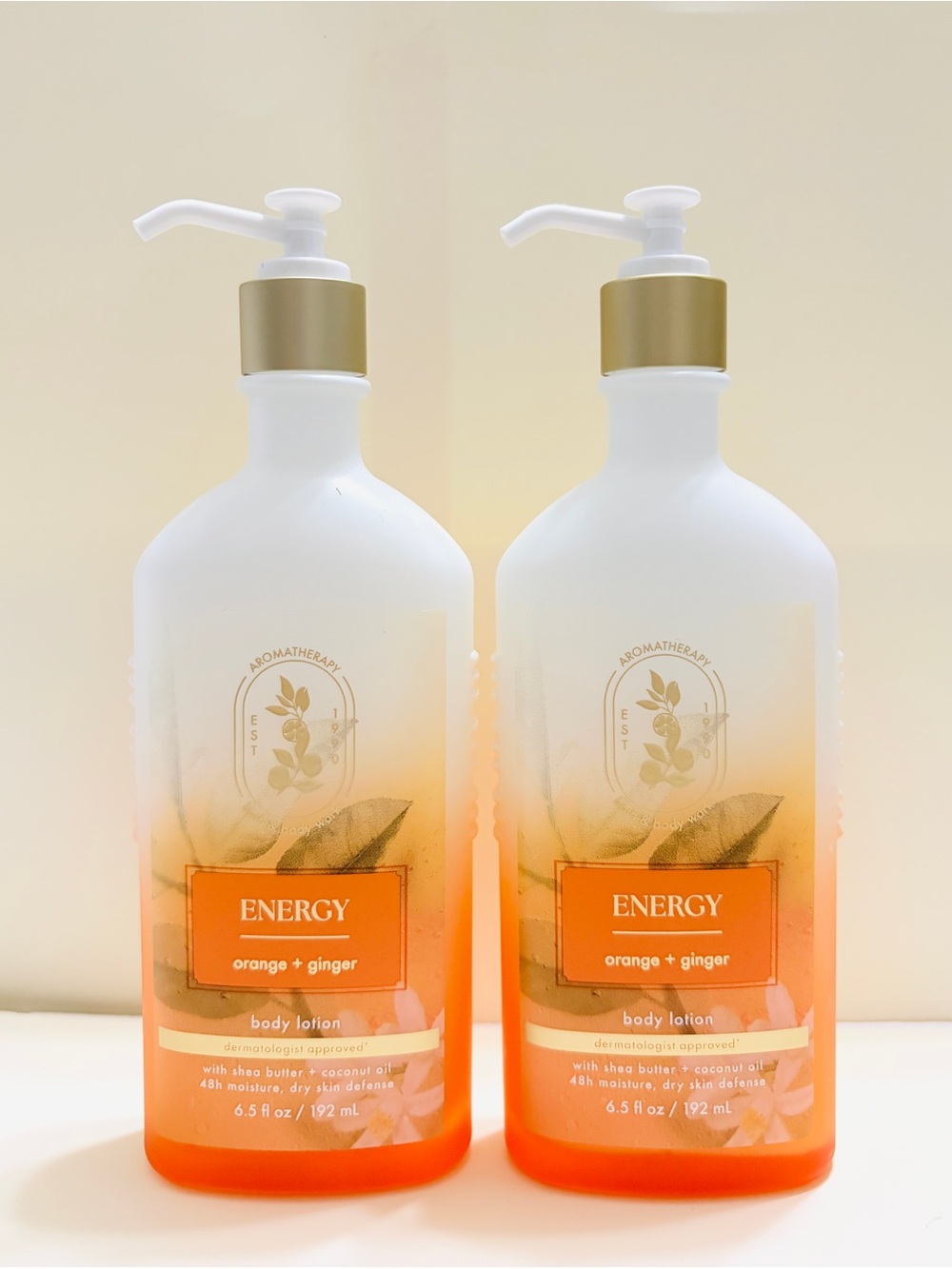 Bath & Body Works ENERGY Orange + Ginger Body Lotion pack of 2